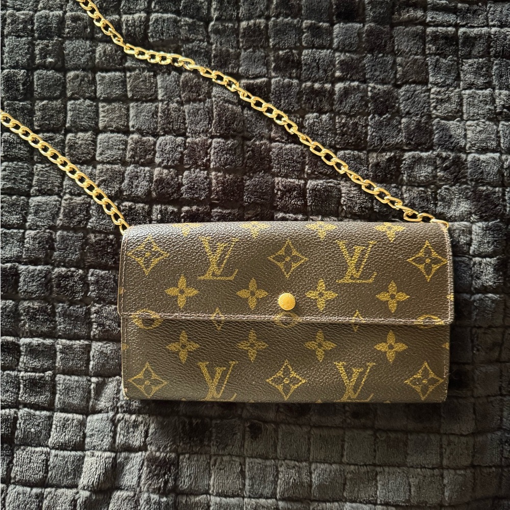 Louis Vuitton Brown Monogram Wallet on Chain